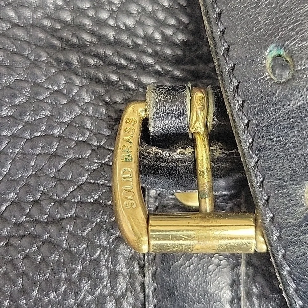 Vintage Dooney & Bourke Black Pebble Leather Briefcase Bag